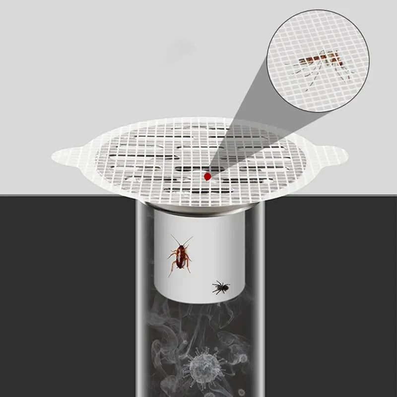 20 PCS - DISPOSABLE SHOWER DRAIN HAIR CATCHER MESH STICKERS