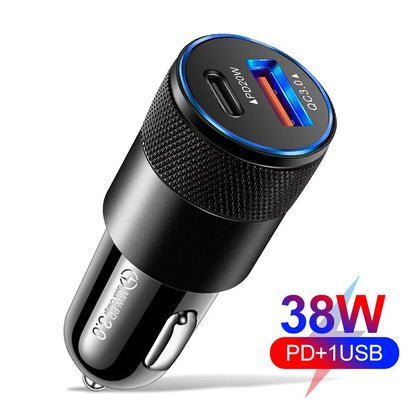 120W 4 IN 1 RETRACTABLE CAR CHARGER USB C CABLE