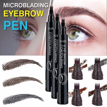 5 COLORS EYEBROW PEN WATERPROOF 4 FORK TIP EYEBROW TATTOO PENCIL