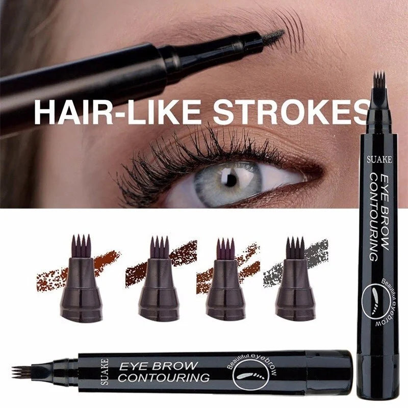 5 COLORS EYEBROW PEN WATERPROOF 4 FORK TIP EYEBROW TATTOO PENCIL