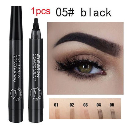 5 COLORS EYEBROW PEN WATERPROOF 4 FORK TIP EYEBROW TATTOO PENCIL