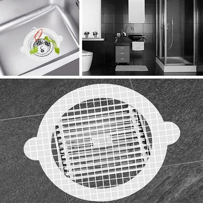 20 PCS - DISPOSABLE SHOWER DRAIN HAIR CATCHER MESH STICKERS