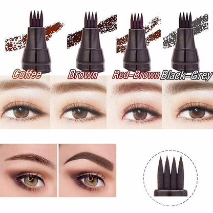 5 COLORS EYEBROW PEN WATERPROOF 4 FORK TIP EYEBROW TATTOO PENCIL