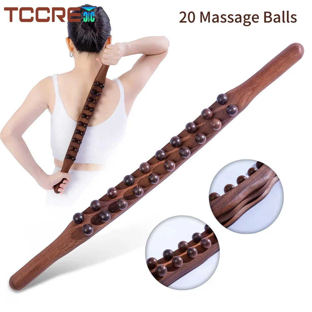 Wood Lymphatic Drainage Massager Handheld Massage Stick