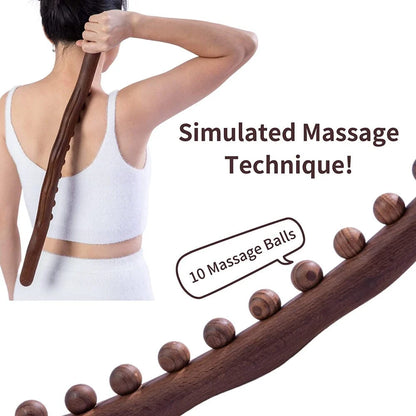 Wood Lymphatic Drainage Massager Handheld Massage Stick