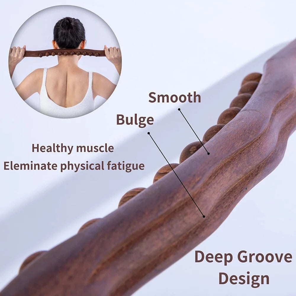 Wood Lymphatic Drainage Massager Handheld Massage Stick